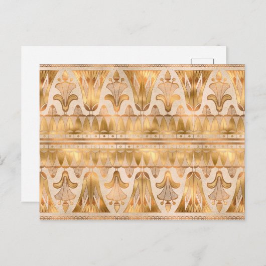 Carte Postale Art Déco Shimmer Or (Devant / Derrière)