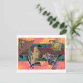Carte Postale Art Déco - Splash couleur femme (Debout devant)
