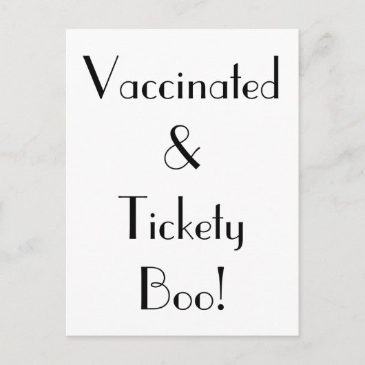 Carte postale Art Déco Vacciné et Boo Tickety (Devant)