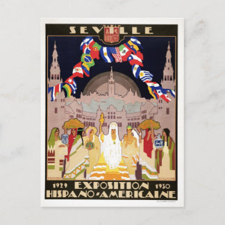 Carte Postale Art déco vintage expo hispano-américaine Séville