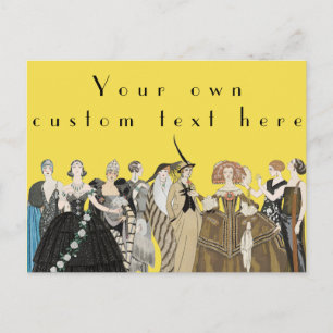 Carte Postale Art Déco vintage Parisien, George Barbier Custom