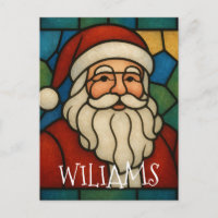 Art déco vitrail personnalisé de Noël Santa