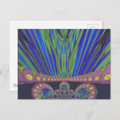 Carte Postale Art Décoratif Bleu d'Afrique Design Imprimer (Devant / Derrière)