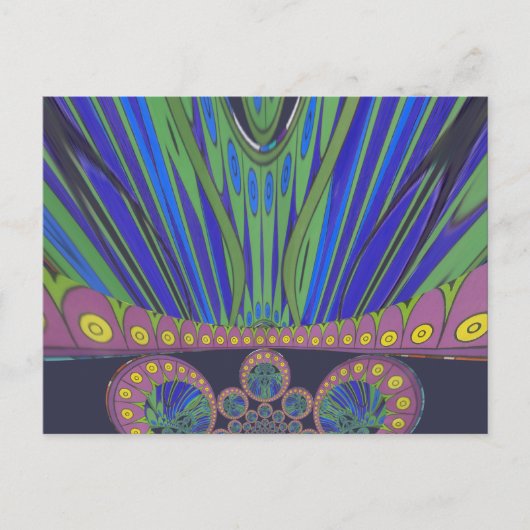 Carte Postale Art Décoratif Bleu d'Afrique Design Imprimer (Devant)