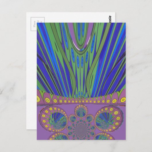 Carte Postale Art Décoratif Bleu d'Afrique Design Imprimer (Devant / Derrière)