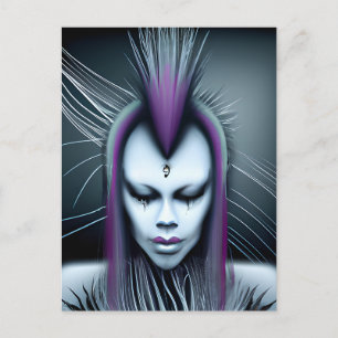 Carte Postale Art d'IA Hybride Éthéré Humain Alien Dystopique