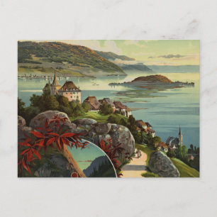 Carte Postale Art d'illustration de voyage en Suisse vintage