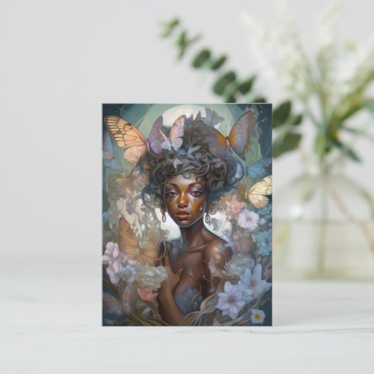 Carte Postale Art d'Imaginaire Fée Noire Africain (Debout devant)