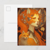 Carte Postale Art d'Imaginaire féminin Fox (Devant / Derrière)