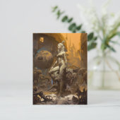 Carte Postale Art d'Imaginaire rétro belle femme (Debout devant)