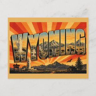Carte Postale Art du bassin de geyser de montagne des plaines du