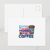 Carte Postale Art du café Je t'aime plus que le café (Devant / Derrière)