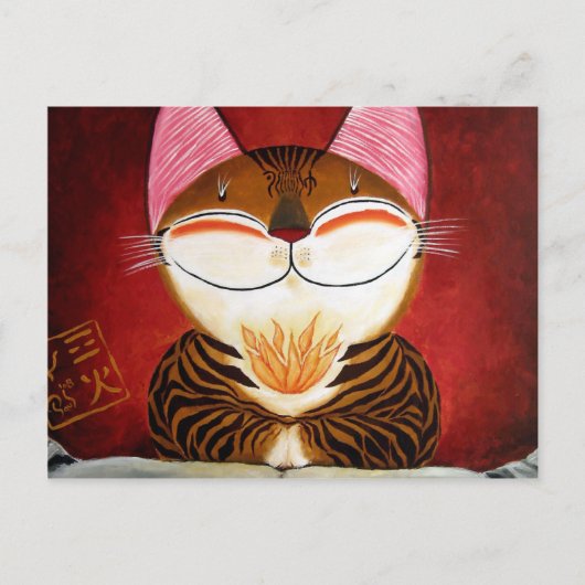 Carte Postale art du chat - feu (5 éléments) (Devant)