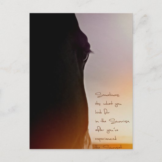 Carte Postale Art du cheval et citation inspirante (Devant)