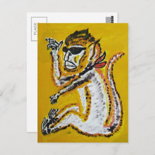 Carte Postale Art du cirque singe (Devant / Derrière)