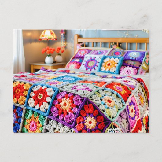 Carte Postale Art du crochet Granny Square (Devant)