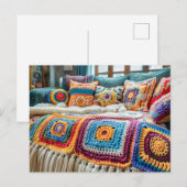 Carte Postale Art du crochet Granny Square (Devant / Derrière)
