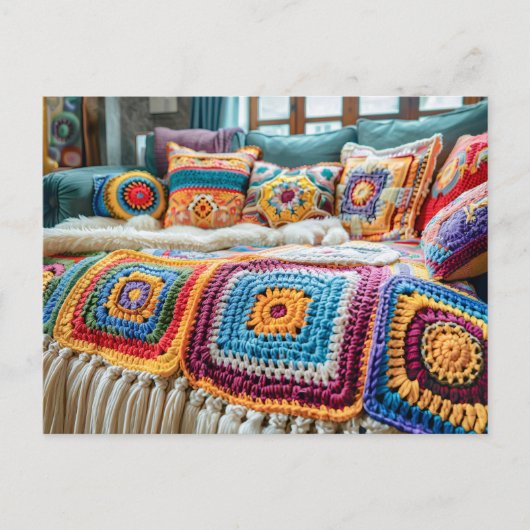 Carte Postale Art du crochet Granny Square (Devant)