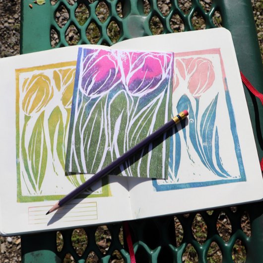 Carte Postale Art du jardin des tulipes