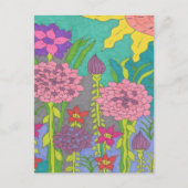 Carte Postale Art du jardin fleuri du printemps (Devant)