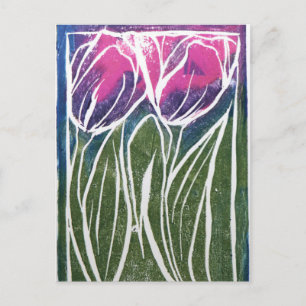 Carte Postale Art du jardinage de tulipes