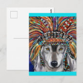 Carte Postale Art du Loup Gris (Devant / Derrière)