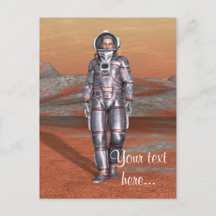 Carte Postale Art du paysage de planète surréaliste voyageur cos
