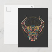 Carte Postale Art du signe du zodiaque Taureau Horoscope (Devant / Derrière)