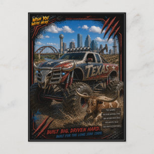 Carte Postale Art du tout-terrain de monstres de camion du Texas