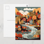 Carte Postale Art du village pittoresque Scandi (Devant / Derrière)