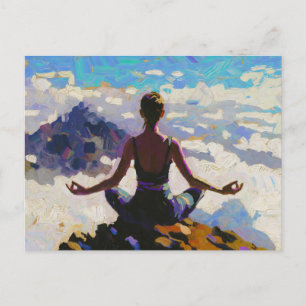 Carte Postale Art du Yoga : Beauté Équilibrée (Peinture à l'Huil