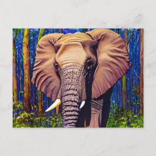 Carte Postale Art Elephant Animal