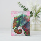 Carte Postale Art Eléphant coloré (Debout devant)