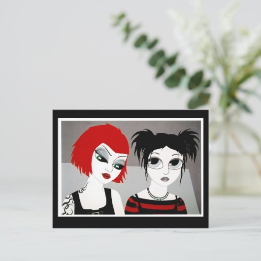 carte postale art "elfes urbains, elfe 4" (Debout devant)