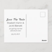 Carte Postale Art en ligne noir et blanc Enregistrer la date (Dos)