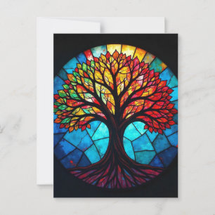 Carte Postale Art en verre tendu, Arbre de vie Verre tendu
