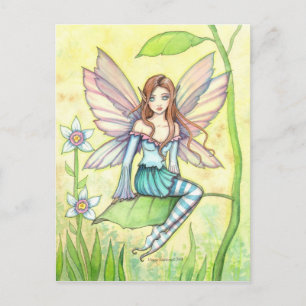 Carte Postale Art Fairy Flower Cute Imaginaire