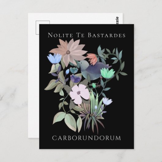 Carte Postale Art féministe Nolite Te Bastardes Carborundorum (Devant / Derrière)