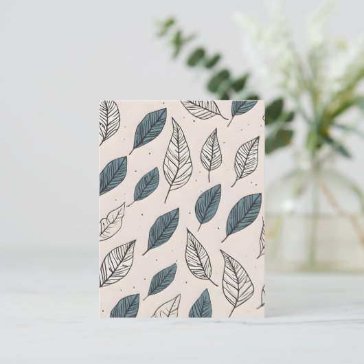 Carte Postale Art feuille Boho (Debout devant)