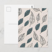 Carte Postale Art feuille Boho (Devant / Derrière)