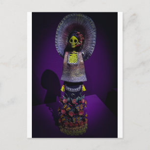 Carte Postale Art figuratif de squelette Catrina pour Día de los