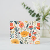 Carte Postale Art Fleur Coloré (Debout devant)