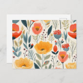 Carte Postale Art Fleur Coloré (Devant / Derrière)