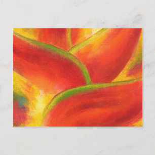 Carte Postale Art Fleur d'Heliconia Rouge - Multi