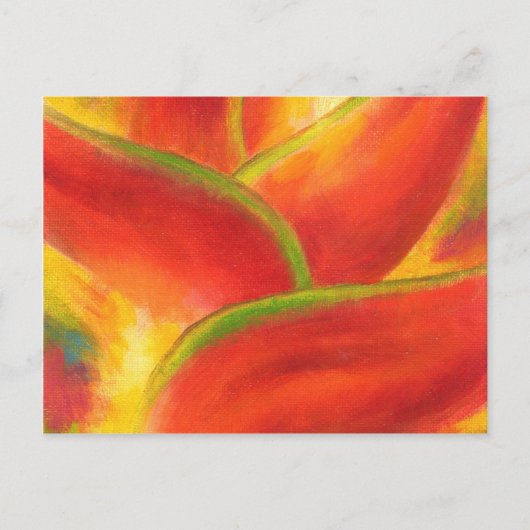 Carte Postale Art Fleur d'Heliconia Rouge - Multi (Devant)