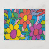 Carte Postale Art Fleur Hippie Rétro (Devant)