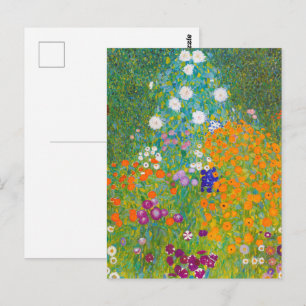 Carte Postale Art floral de cottage vintage de Gustav Klimt