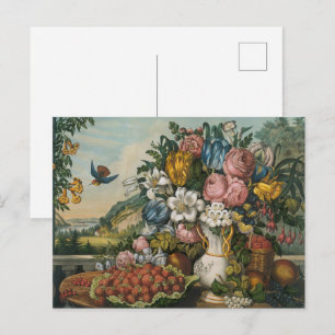 Carte Postale Art floral et fruitier de style victorien vintage