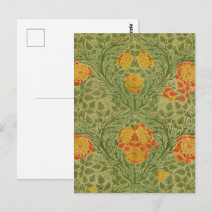 Carte Postale Art floral Rose et Feuille vintage Mackmurdo