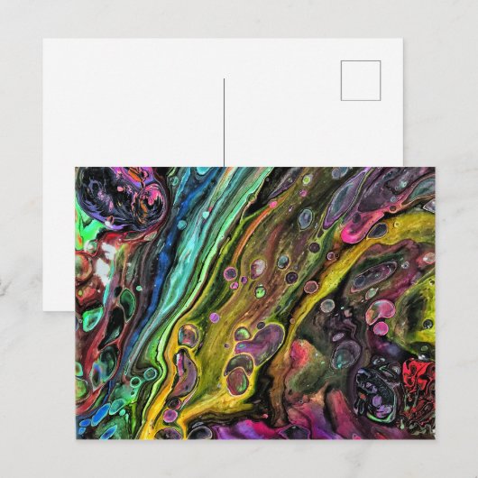 Carte Postale Art fluide Abstrait (Devant / Derrière)